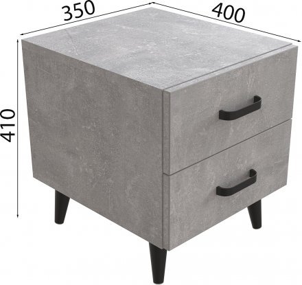 Тумба Віва 2 на конусних ніжках Ferrum-decor 41x35x40 Чорний метал ДСП Бетон 16 мм (FRD-106809) Тумба Віва 2 на конусних ніжках Ferrum-decor 41x35x40 Чорний метал ДСП Бетон 16 мм (FRD-106809)