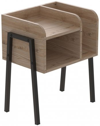 Тумба модульна Ferrum-decor Амелі 540x450x320 метал Чорний ДСП Дуб Сан-Марино 16 мм (FRD-103005)