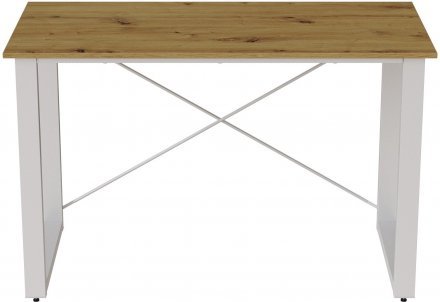 Письмовий стіл Ferrum-decor Драйв 750x1400x700 Білий метал ДСП Дуб Артизан 32 мм (FRD-103420)