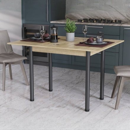 Обідній стіл-формер розкладний Берта Ferrum-decor 750x1200x900 Чорний метал ДСП Дуб Сонома 16 мм (FRD-105174) Обідній стіл-формер розкладний Берта Ferrum-decor 750x1200x900 Чорний метал ДСП Дуб Сонома 16 мм (FRD-105174)
