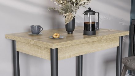Обідній стіл-формер розкладний Берта Ferrum-decor 750x1200x900 Чорний метал ДСП Дуб Сонома 16 мм (FRD-105174) Обідній стіл-формер розкладний Берта Ferrum-decor 750x1200x900 Чорний метал ДСП Дуб Сонома 16 мм (FRD-105174)