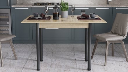 Обідній стіл-формер розкладний Берта Ferrum-decor 750x1200x900 Чорний метал ДСП Дуб Сонома 16 мм (FRD-105174) Обідній стіл-формер розкладний Берта Ferrum-decor 750x1200x900 Чорний метал ДСП Дуб Сонома 16 мм (FRD-105174)