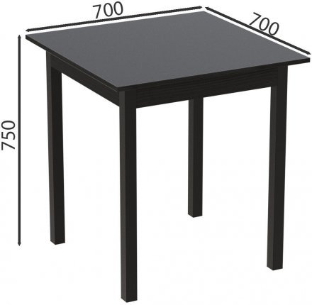 Стіл кухонний Ferrum-decor Агата 75x70x70 Чорний ДСП Сосна Кембра 16мм (FRD-105674)