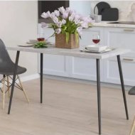 Стіл кухонний Марсель 30 Ferrum-decor 75x120x70 Чорний метал ДСП Бетон 32 мм (FRD-106687)