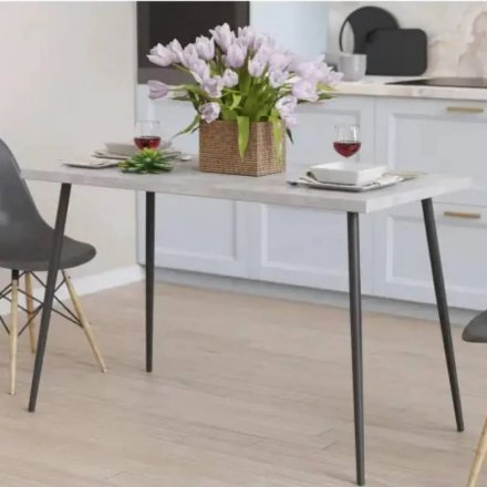 Стіл кухонний Марсель 30 Ferrum-decor 75x120x70 Чорний метал ДСП Бетон 32 мм (FRD-106687)