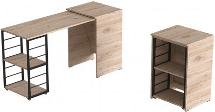Стіл-тумба трансформер Смарт 2/2 Ferrum-decor 750x1450x600 Чорний метал ДСП Дуб Сан-Марино 16 мм (FRD-105103) Стіл-тумба трансформер Смарт 2/2 Ferrum-decor 750x1450x600 Чорний метал ДСП Дуб Сан-Марино 16 мм (FRD-105103)