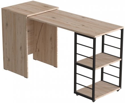 Стіл-тумба трансформер Смарт 2/2 Ferrum-decor 750x1450x600 Чорний метал ДСП Дуб Сан-Марино 16 мм (FRD-105103) Стіл-тумба трансформер Смарт 2/2 Ferrum-decor 750x1450x600 Чорний метал ДСП Дуб Сан-Марино 16 мм (FRD-105103)