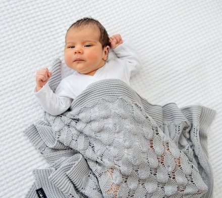 Плед плетений Boho 80x100 см Glamorous Grey lullalove-5763 Плед плетений Boho 80x100 см Glamorous Grey lullalove-5763