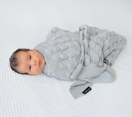 Плед плетений Boho 80x100 см Glamorous Grey lullalove-5763 Плед плетений Boho 80x100 см Glamorous Grey lullalove-5763