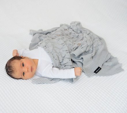 Плед плетений Boho 80x100 см Glamorous Grey lullalove-5763 Плед плетений Boho 80x100 см Glamorous Grey lullalove-5763