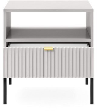 Тумба приліжкова Perfect Home Нова / Nova з 1 шухлядою і чорними ніжками S54 Сірий (PFH-091258) Тумба приліжкова Perfect Home Нова / Nova з 1 шухлядою і чорними ніжками S54 Сірий (PFH-091258)