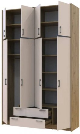 Антресоль висока Doros Ронді Дуб Артизан/Кашемір 4 ДСП 160х52х65 (DRS-011910)