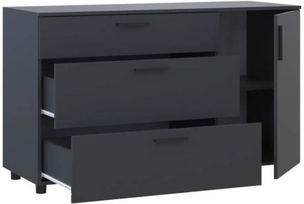 Комод Doros Торн Антрацит 3Ш/1Д 135х51.6х80 (DRS-012103) Комод Doros Торн Антрацит 3Ш/1Д 135х51.6х80 (DRS-012103)
