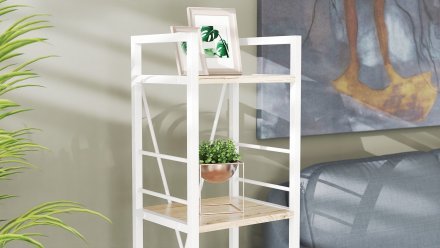 Етажерка 4/34 Ferrum-decor Серії Конект 120x34x28 білий ДСП Дуб Сан-Марино 16мм (FRD-104278) Етажерка 4/34 Ferrum-decor Серії Конект 120x34x28 білий ДСП Дуб Сан-Марино 16мм (FRD-104278)