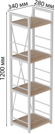 Етажерка 4/34 Ferrum-decor Серії Конект 120x34x28 білий ДСП Дуб Сан-Марино 16мм (FRD-104278) Етажерка 4/34 Ferrum-decor Серії Конект 120x34x28 білий ДСП Дуб Сан-Марино 16мм (FRD-104278)