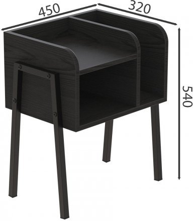 Тумба модульна Ferrum-decor Амелі 540x450x320 метал Чорний ДСП Сосна Кембра 16 мм (FRD-103006)