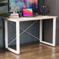 Письмовий стіл Ferrum-decor Драйв 750x1200x700 Білий метал ДСП Дуб Сан-Марино 16 мм (FRD-103186)