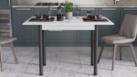 Обідній стіл-формер розкладний Берта Ferrum-decor 750x1400x900 Чорний метал ДСП Біле 16 мм (FRD-105178) Обідній стіл-формер розкладний Берта Ferrum-decor 750x1400x900 Чорний метал ДСП Біле 16 мм (FRD-105178)