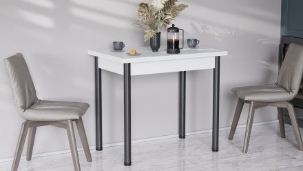 Обідній стіл-формер розкладний Берта Ferrum-decor 750x1400x900 Чорний метал ДСП Біле 16 мм (FRD-105178) Обідній стіл-формер розкладний Берта Ferrum-decor 750x1400x900 Чорний метал ДСП Біле 16 мм (FRD-105178)