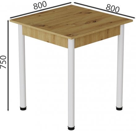 Стіл кухонний Ferrum-decor Агата 75x80x80 Білий ДСП Дуб Артизан 16мм (FRD-105675) Стіл кухонний Ferrum-decor Агата 75x80x80 Білий ДСП Дуб Артизан 16мм (FRD-105675)