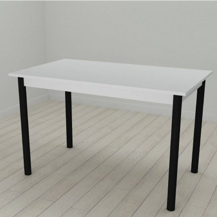 Стіл кухонний Ferrum-decor Беніта 75x120x70 Чорний ДСП Біле 16мм (FRD-106281)