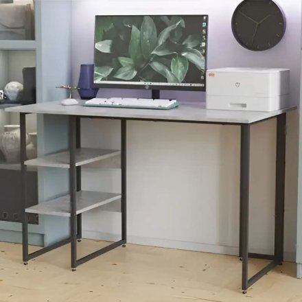 Стіл письмовий Кевін Ferrum-decor 75x120x70 Чорний метал ДСП Бетон 32 мм (FRD-106570) Стіл письмовий Кевін Ferrum-decor 75x120x70 Чорний метал ДСП Бетон 32 мм (FRD-106570)