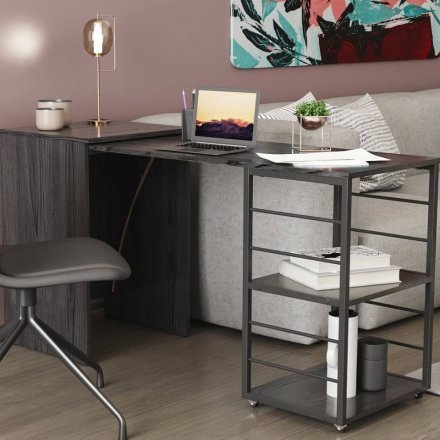 Стіл-тумба трансформер Смарт 2/2 Ferrum-decor 750x1450x600 Чорний метал ДСП Сосна Кембра 16 мм (FRD-105104)