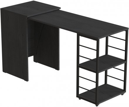 Стіл-тумба трансформер Смарт 2/2 Ferrum-decor 750x1450x600 Чорний метал ДСП Сосна Кембра 16 мм (FRD-105104)