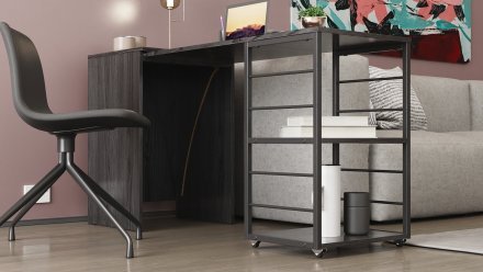 Стіл-тумба трансформер Смарт 2/2 Ferrum-decor 750x1450x600 Чорний метал ДСП Сосна Кембра 16 мм (FRD-105104)