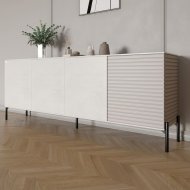 Комод у вітальню на чорних металевих ніжках LION Грей 204x38x76,5 см Бетон Style/Кашемір (LION-042627)