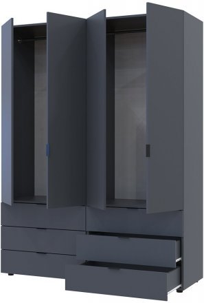 Комплект шаф для одягу Doros Гелар (2 шт.) 155х49,5х203,4 см Графіт (DRS-011117) Комплект шаф для одягу Doros Гелар (2 шт.) 155х49,5х203,4 см Графіт (DRS-011117)