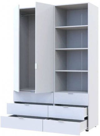 Шафа для одягу Doros Гелар Білий 2ДСП з пеналом 137.5х49.5х203.4 (DRS-011911) Шафа для одягу Doros Гелар Білий 2ДСП з пеналом 137.5х49.5х203.4 (DRS-011911)