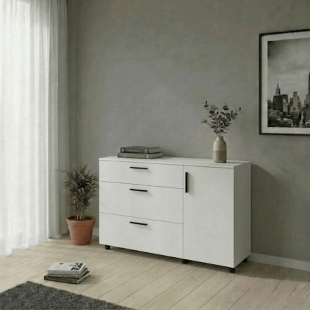 Комод Doros Торн Білий 3Ш/1Д 135х51.6х80 (DRS-012104) Комод Doros Торн Білий 3Ш/1Д 135х51.6х80 (DRS-012104)