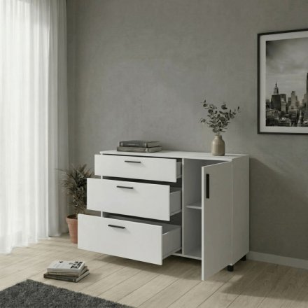 Комод Doros Торн Білий 3Ш/1Д 135х51.6х80 (DRS-012104) Комод Doros Торн Білий 3Ш/1Д 135х51.6х80 (DRS-012104)