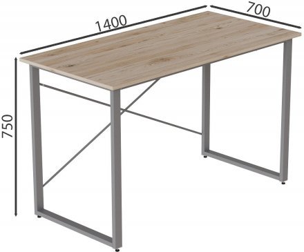 Комп'ютерний стіл Ferrum-decor Дейв 75x140x70 сірий ДСП Дуб Сан-Марино 32мм (FRD-102416)