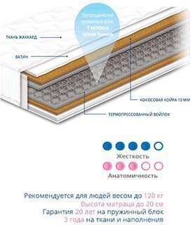 Матрац пружинний Чемпіон Cocos 160х190х20 см