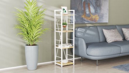 Етажерка 4/34 Ferrum-decor Серії Конект 120x34x28 білий ДСП Дуб Артизан 16мм (FRD-104279) Етажерка 4/34 Ferrum-decor Серії Конект 120x34x28 білий ДСП Дуб Артизан 16мм (FRD-104279)