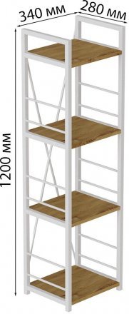 Етажерка 4/34 Ferrum-decor Серії Конект 120x34x28 білий ДСП Дуб Артизан 16мм (FRD-104279) Етажерка 4/34 Ferrum-decor Серії Конект 120x34x28 білий ДСП Дуб Артизан 16мм (FRD-104279)