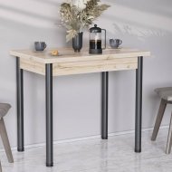 Обідній стіл-формер розкладний Берта Ferrum-decor 750x1400x900 Чорний метал ДСП Дуб Сан-Марино 16 мм (FRD-105179)