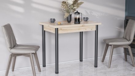 Обідній стіл-формер розкладний Берта Ferrum-decor 750x1400x900 Чорний метал ДСП Дуб Сан-Марино 16 мм (FRD-105179)