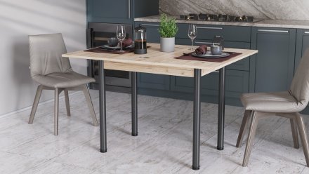 Обідній стіл-формер розкладний Берта Ferrum-decor 750x1400x900 Чорний метал ДСП Дуб Сан-Марино 16 мм (FRD-105179)