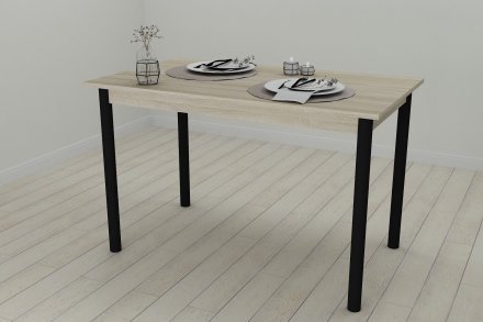 Стіл кухонний Ferrum-decor Беніта 75x120x70 Чорний ДСП Сонома 16мм (FRD-106282)
