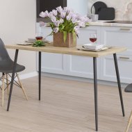 Кухонний стіл Марсель 30 Ferrum-decor 75x120x70 Чорний метал ДСП Дуб Сонома 32 мм (FRD-106690)