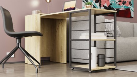 Стіл-тумба трансформер Смарт 2/2 Ferrum-decor 750x1450x600 Чорний метал ДСП Дуб Сонома 16 мм (FRD-105105) Стіл-тумба трансформер Смарт 2/2 Ferrum-decor 750x1450x600 Чорний метал ДСП Дуб Сонома 16 мм (FRD-105105)