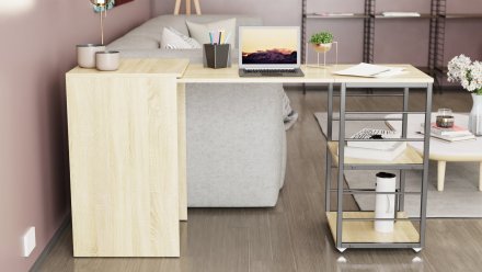 Стіл-тумба трансформер Смарт 2/2 Ferrum-decor 750x1450x600 Чорний метал ДСП Дуб Сонома 16 мм (FRD-105105) Стіл-тумба трансформер Смарт 2/2 Ferrum-decor 750x1450x600 Чорний метал ДСП Дуб Сонома 16 мм (FRD-105105)