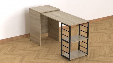 Стіл-тумба трансформер Смарт 2/2 Ferrum-decor 750x1450x600 Чорний метал ДСП Дуб Сонома 16 мм (FRD-105105) Стіл-тумба трансформер Смарт 2/2 Ferrum-decor 750x1450x600 Чорний метал ДСП Дуб Сонома 16 мм (FRD-105105)