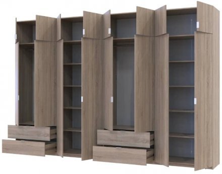 Шафа для одягу Doros Лукас Дуб сонома 4+4 ДСП 360х50х240 DRS-011712 (42005143) Шафа для одягу Doros Лукас Дуб сонома 4+4 ДСП 360х50х240 DRS-011712 (42005143)