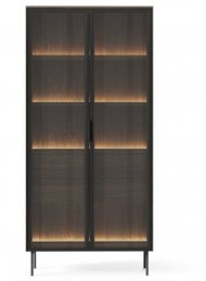 Вітрина висока з підсвіткою Perfect Home Лумі / Lumi 2D2S/91 2-дверна з 2 шухлядами Дуб дунін (PFH-091381)