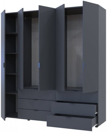 Комплект шаф для одягу Doros Гелар (2 шт.) 193,7х49,5х203,4 см Графіт (DRS-011118)