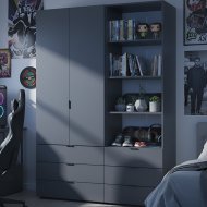 Шафа для одягу Doros Гелар Графіт 2ДСП з пеналом 137.5х49.5х203.4 (DRS-011912) Шафа для одягу Doros Гелар Графіт 2ДСП з пеналом 137.5х49.5х203.4 (DRS-011912)